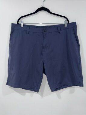 RHONE Men's Flat Front Shorts in Slate Blue